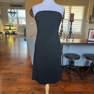 VTG Level Eight Strapless Black Midi Dress Size 11/12 Cocktail Party LBD